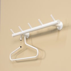 Brooks - Knagerkke med fem knager i hvid metal