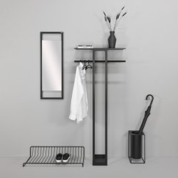 Koons - Hj hattehylde i sort metal, bredde 70 cm.