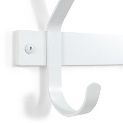 Gancho - Knagerkke med fem knager i hvidt metal