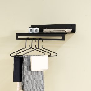 Say - Hattehylde i sort metal, bredde 60 cm.