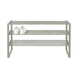 Dinex - Skostativ i stvet grnt metal, 3 hylder, bredde 100 cm.