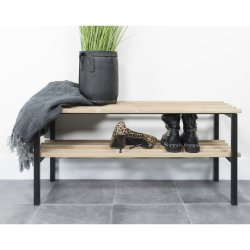 Razor - Skohylde / entrebnk i sort metal og egetr