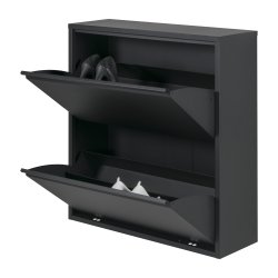 Zapato - Skoskab med 2 dobbelt rum - sort metal