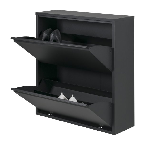 Zapato - Skoskab med 2 dobbelt rum - sort metal