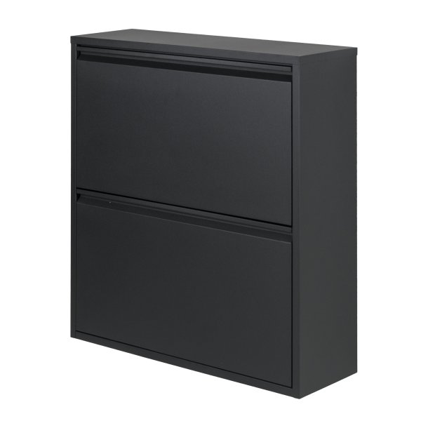 Zapato - Skoskab med 2 dobbelt rum - sort metal