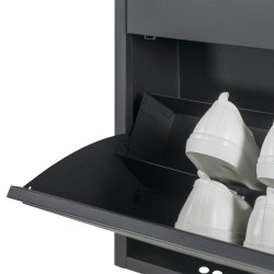 Zapato - Skoskab med 2 dobbelt rum - sort metal