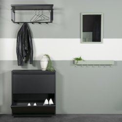 Zapato - Skoskab med 2 dobbelt rum - sort metal