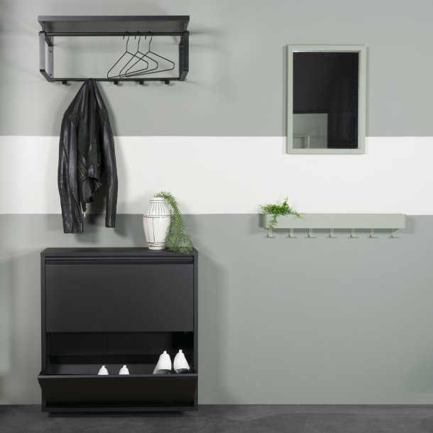 Zapato - Skoskab med 2 dobbelt rum - sort metal