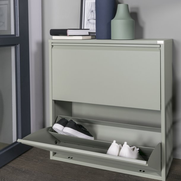 Zapato - Skoskab med 2 dobbelt rum - stvet grn metal