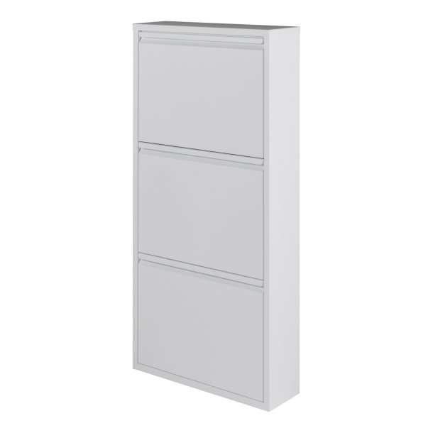 Zapato - Skoskab med 3 rum - hvid metal