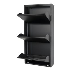 Zapato - Skoskab med 3 rum - sort metal