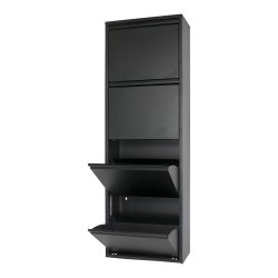 Zapato - Skoskab med 4 dobbelt rum - sort metal