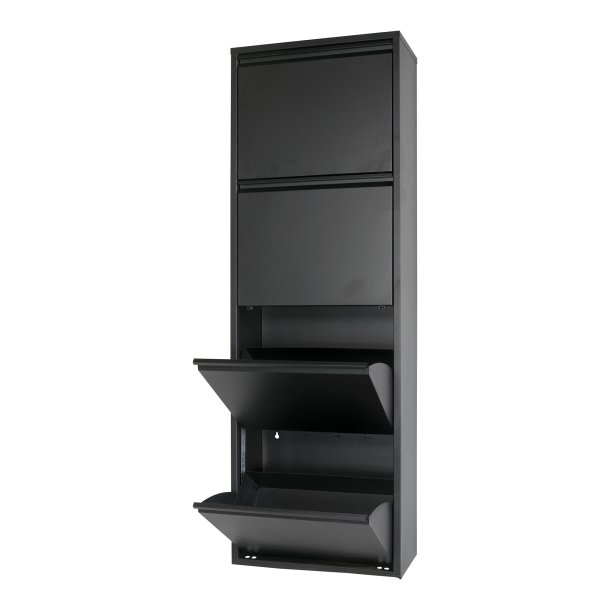 Zapato - Skoskab med 4 dobbelt rum - sort metal