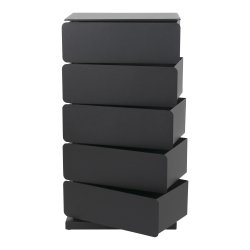 Carson - Kommode med fem skuffer i sort metal