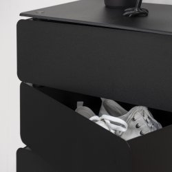 Carson - Kommode med fem skuffer i sort metal