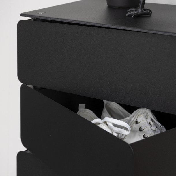 Carson - Kommode med fem skuffer i sort metal