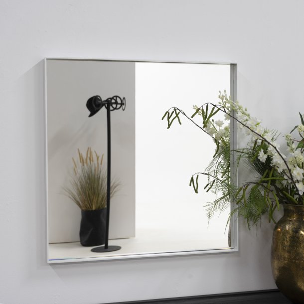 Fugaz - Spejl i hvid metal, 60 x 60 cm.