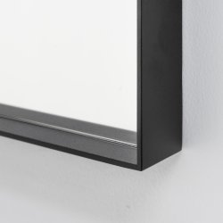 Fugaz - Spejl i sort metal, 60 x 60 cm.