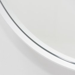Fugaz - Spejl i hvid metal, diameter 60 cm.