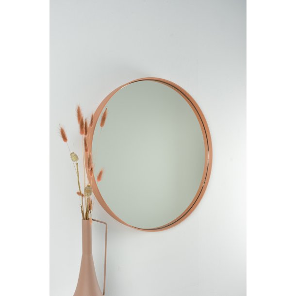 Fugaz - Spejl i terracotta farvet metal, diameter 60 cm.