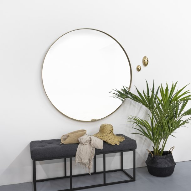 Fugaz - Spejl i guld farvet metal, diameter 120 cm.