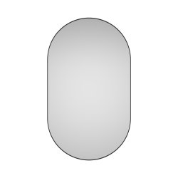  Fugaz - Spejl i sort metal, oval 40 x 60 cm.
