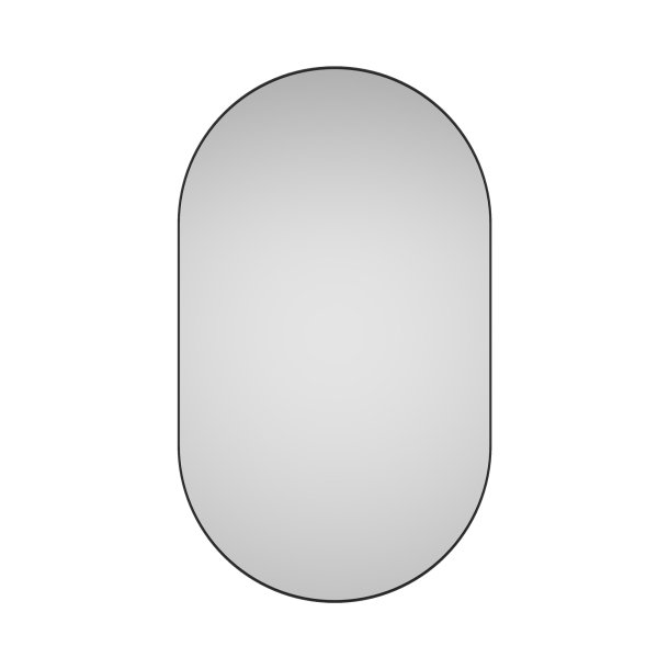  Fugaz - Spejl i sort metal, oval 40 x 60 cm.