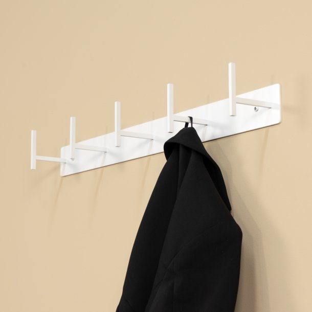 Zahara - Knagerkke med fem knager i hvidt metal