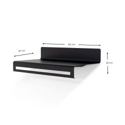 Say - Hattehylde i sort metal, bredde 60 cm.