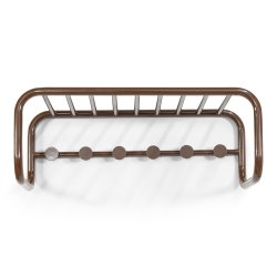 Flash - Hattehylde i brun metal med seks knager