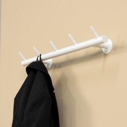 Brooks - Knagerkke med fem knager i hvid metal