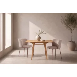 Atlas - Spisebord med klapper i lys tr�look, 60 x 60 (105) cm.
