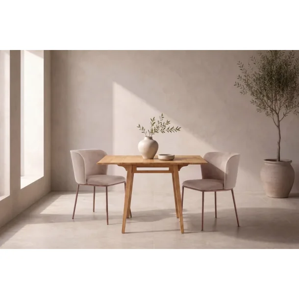 Atlas - Spisebord med klapper i lys tr�look, 60 x 60 (105) cm.