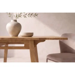 Atlas - Spisebord med klapper i lys tr�look, 60 x 60 (105) cm.