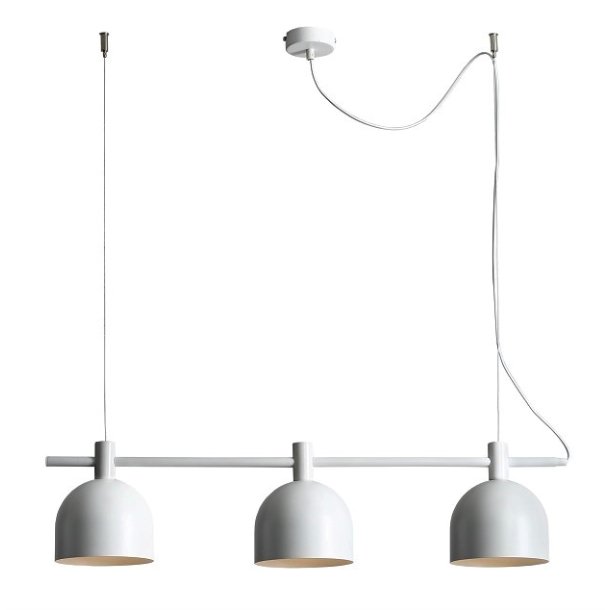 Tudor - Loftlampe i hvid metal med tre skrme