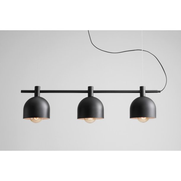 Tudor - Loftlampe i sort metal med tre skrme