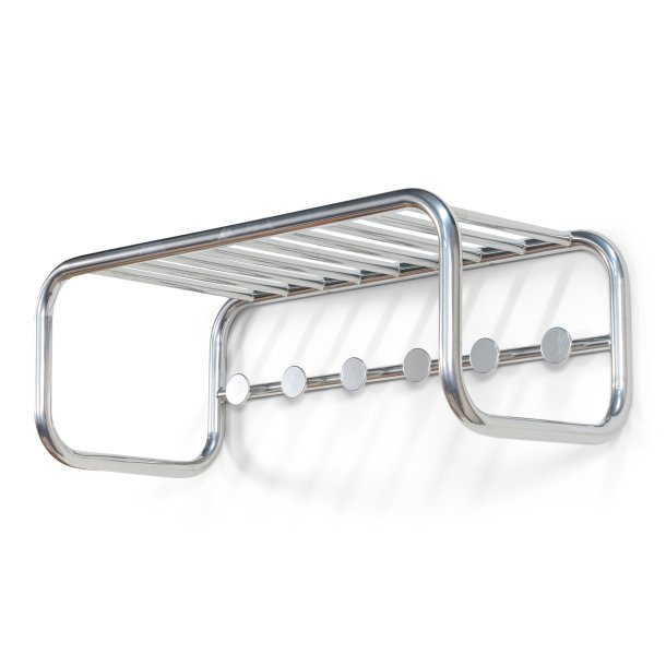 Flash - Hattehylde i nikkel med seks knager