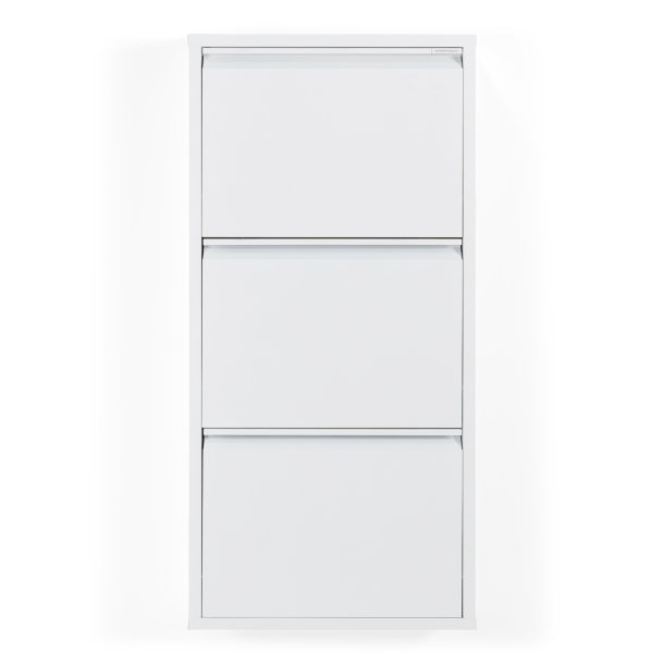 Zapato - Skoskab med 3 rum - hvid metal