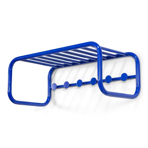 Flash - Hattehylde i marinebl metal med seks knager