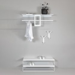 Koons - Hattehylde i hvid metal, bredde 100 cm.