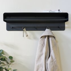  Artic - Hatthylla i svart metall, bredd 70 cm.