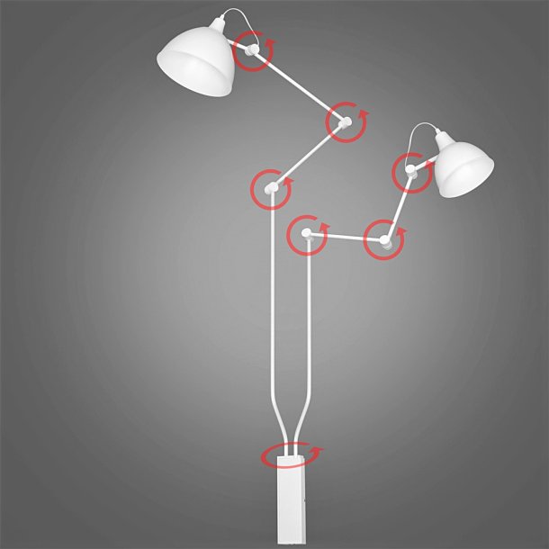 Verdi - Dobbelt vglampe i hvid metal