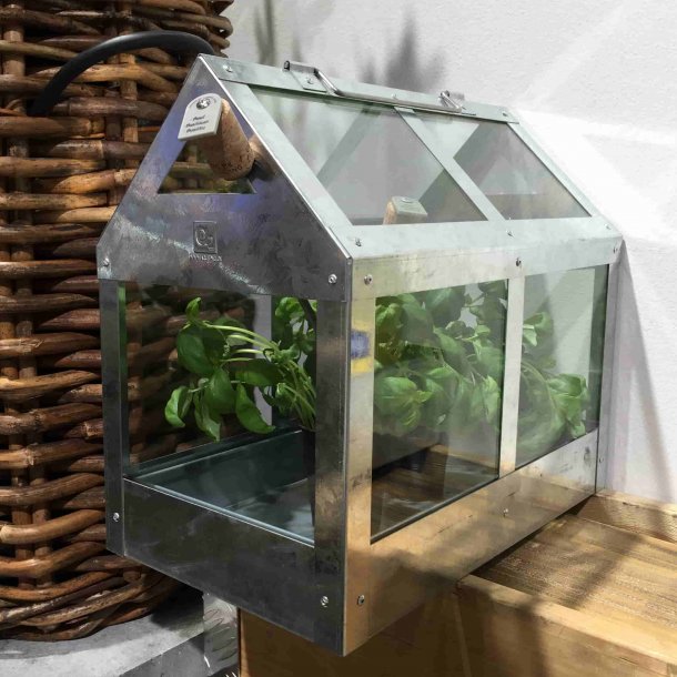 Calinornia lille vksthus i galvaniseret stl, 38 x 24 x 36,5 cm