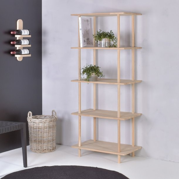 Milano - Vinreol til 3 flasker i hvid olieret eg