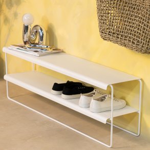 Zoot - Skohylla i vit metall, bredd 103 cm.