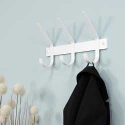 Gancho - Knagerkke med tre knager i hvidt metal