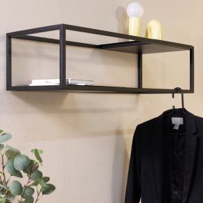 Stratos - Hattehylde i sort metal, bredde 78 cm.