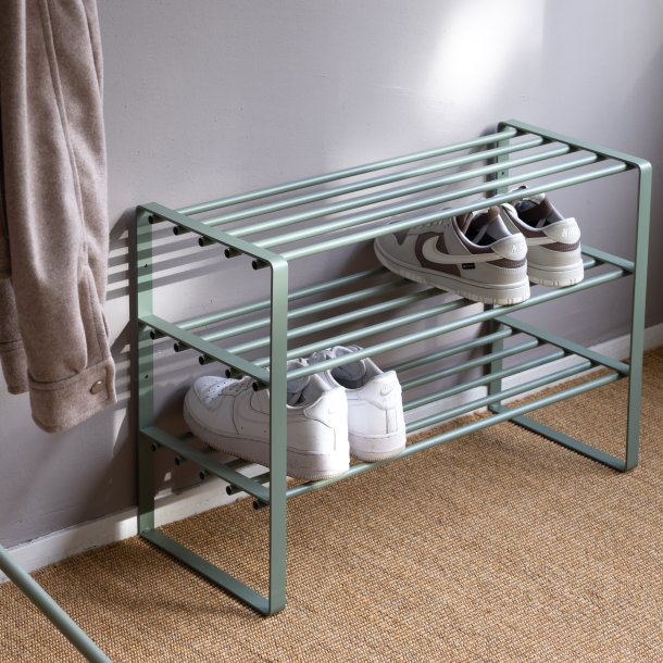 Dinex - Skost�ll i dammgr�n metall, 3 hyllplan, bredd 70 cm