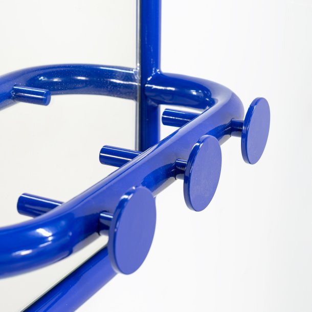 Flash - Entrespejl i marineblt metal med tre knager