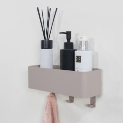 Maxi - Hylde, knage i silky taupe metal med 3 knager